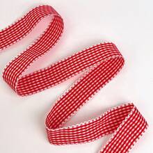 2 Yards Red Exquisite Plaid Ribbon, Lace Trim Ribbon, Bouquet Decorative Satin Ribbon, Suitable For Handmade Bouquets, Gift Wrapping, Party Decor, Floral Design, Gift Ribbon, Event Decoration, Floral Ribbon - 1pc Red - View 4