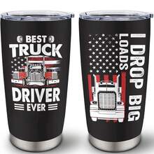Trucker Tumbler 20oz Stainless Steel Insulated Coffee Travel Mug Cup - Father's Day Gift For Men, Dad, Truckers, Christmas, Birthday - 2 - 查看 1