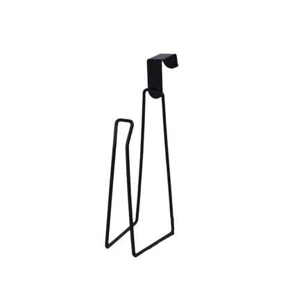 Portarrollos de papel higiénico montado en la pared de color negro mate, accesorio de caravana con estante para toallas de papel y espacio de almacenamiento adicional para 6 rollos, esencial autoadhesivo para el baño, portarrollos de hierro con barra para toallas, sin necesidad de perforar para cocina y baño