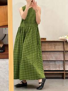 Women Maxi Dresses - Olive Green - View 2