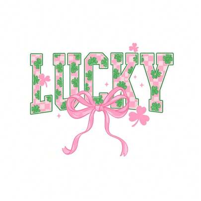 1pc Pink Clover & Bow Heat Transfer Sticker, Durable Vinyl, Fresh & Cute Style, Suitable For Heat Pressing On T-Shirts, Hoodies, Jeans, Jackets, Backpacks, Pillows, Etc.