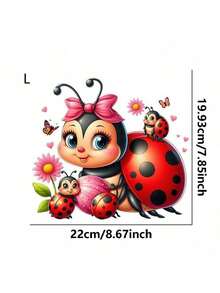 1pc/2pcs/3pcs Cute Ladybug Pattern Heat Transfer Stickers, Suitable For DIY T-Shirts, Jeans, Pillows, Backpacks, Hats And Sofa Covers, Waterproof, Fade-Resistant, Durable Plastic Stickers, Fun Patterns, Fabric Decoration, Clothing Embellishment, Crafts Hobby - L - View 2