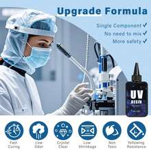 100g/200g/300g/400g High Viscosity Transparent UV Resin Kit, Fast Curing Low Shrinkage UV Epoxy Resin, Suitable For Crafts Making, Resin Pouring, Coating - UV Resin - View 4
