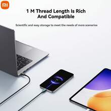1m Xiaomi 6A Braided Fast Charging Data Cable (USB-A To USB-C), Global Version 120W MAX Rapid Charging, Reliable Braided, Multi-Color, Widely Compatible With Phones, Tablets, Laptops - Multicolor - View 3
