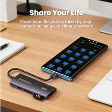 Fast Charging Multi-Function Card Reader 1pc Ostrich 6-In-1 Multi-Function Card Reader, USB High-Speed Data Transfer Adapter Compatible With Type C, SD, TF, XD, CF And M2 Storage Cards For Camera And Computer, Plug And Play No Battery Required Spring Gift Birthday Party - 彩色 - 查看 5