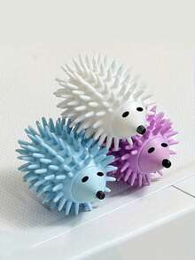 Reusable Hedgehog Shaped Laundry Ball, Reusable Fabric Defuzzer, Silicone Hedgehog Anti-Pilling Ball, Washing Machine & Dryer Anti-Wrinkle Plastic Accessories - Multicolor - View 10