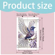1 قطعة طقم رسم الألماس 5D DIY، المقاس 30x40 سم، يتميز بموضوع لوحة فنية لطائر أرجواني على فرع، فسيفساء اللؤلؤ الزخرفية اليدوية الإبداعية، مناسبة لديكور المنزل، هواة DIY، وهدية للأصدقاء في المناسبات والأعياد، بدون إطار - مشاهدة 5