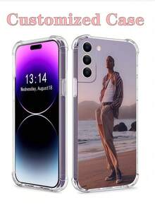 1pc Customized Transparent Anti-Drop Protective Phone Case, Personalized, Minimalist, Fashionable, Compatible With Iphone 16 15 14 13 12 11 Plus Pro Max Pro, Galaxy, Ideal As Mother's Day, Thanksgiving, Christmas, Wedding Anniversary, Father's Day, Birthday Gift For Family, Friends, Couples, Couples - Clear - View 8