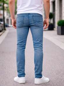 Shendy Vendy Men's Slim Fit Jeans, Slim Fit Style For Men - Navy Blue - View 4