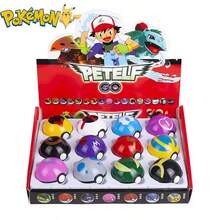 pokemon Set de 12 figuras de Pokémon, incluyendo Pikachu y Pokebolas, figuras de acción de dibujos animados anime Kawaii, colección de Pokebolas, regalos de cumpleaños - Multicolor - Ver 7