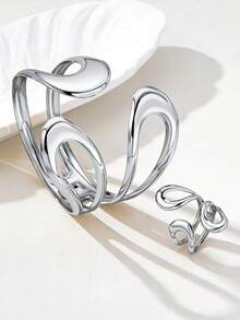 1 Set Geometric Hollow Women's Ring And Bracelet Set - Silver Bracelet Set - View 5