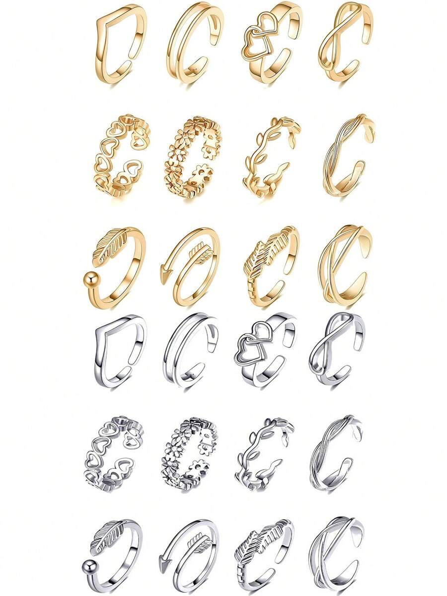 Elegant Minimalist Adjustable Heart, Crescent Moon, Flower Toe Ring, Suitable For Women's Daily Wear, Beach, Holiday, Gift - Anklet - View 1