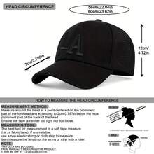 Men Letter Embroidered Baseball Cap For Daily Life And Outdoor Street - Black - View 4