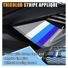 10 Inch Classic Retro Style Tri-Color Stripe Sticker Decal Car Exterior Or Interior Accessories For  Tacoma 4Runner Tundra Decoration Grille Fender Hood Side Skirt Bumper Dashboard Blue - 藍色的 - 查看 3