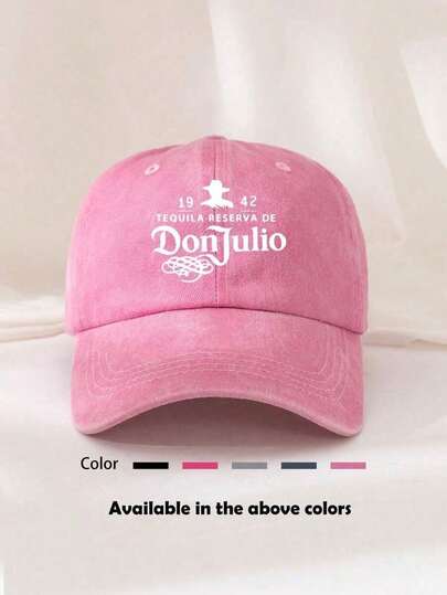 1pc Unisex Letter Print "DONJULIO" Decorative Vintage Washed Baseball Cap, Trucker Cap, Dad Hat, Suitable For Outdoor, Travel, Hiking, Beach