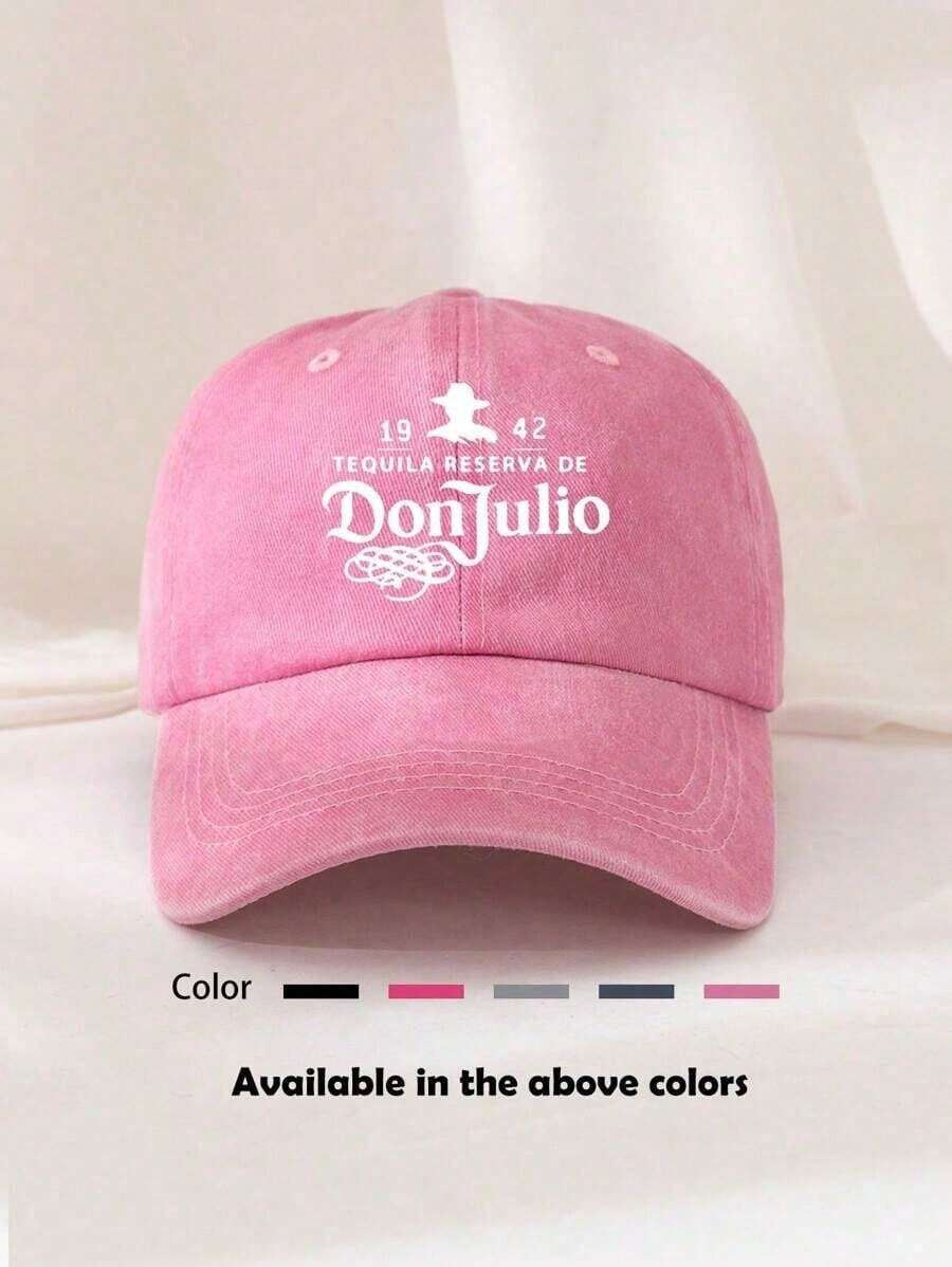 1pc Unisex Letter Print "DONJULIO" Decorative Vintage Washed Baseball Cap, Trucker Cap, Dad Hat, Suitable For Outdoor, Travel, Hiking, Beach - Multicolor - View 1