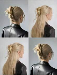 Yves Saint Laurent Edición limitada de primavera temprana de YSL, gran clip para el cabello de metal dorado - Accesorio elegante y brillante para el cabello con logotipo en relieve - Dorado - Ver 3