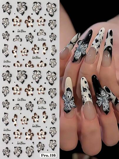 2 buc flori de hibiscus înflorit imprimeu flori de primăvară autocolante pentru unghii imprimeu leopard negru maro floral petal 3D arta unghiilor decalcomanii Y2K nuntă unghii consumabile DIY petrecere de vacanță unghii farmece decorațiuni