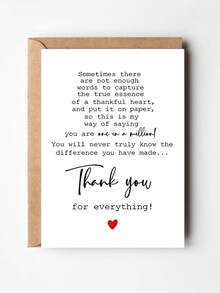 1pc Heart Design Thank You Card With Envelope, Greeting Card For Teacher, Doctor, Nurse, Parent, Perfect Appreciation Gift - Multicolor - View 7