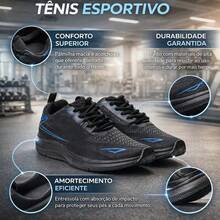 Men's And Women's Fitness Shoes, Black, Lightweight, Comfortable, For Gym, Running, Training, And Walking, Sizes 34 To 43 - RF02 - 黑/藍 SP - 查看 6
