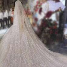 1pc 3 Meters Long Sparkling Glitter Bridal Veil, Suitable For Wedding Ceremony, Wedding Photography, Registration, With Comb - Straight White - View 6