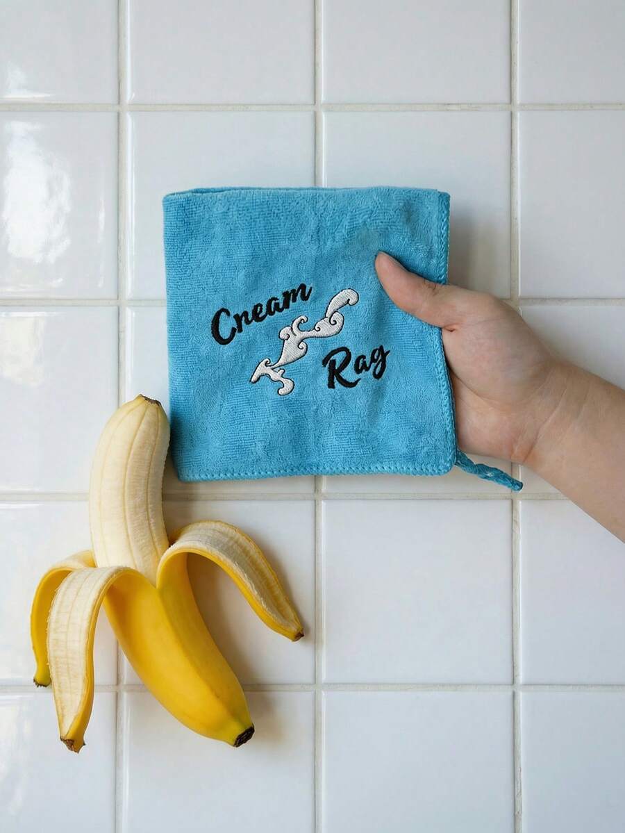 1条12英寸400克超细纤维刺绣趣味创意手巾，适合作为女友/妻子幽默礼物，也适合情人节、结婚纪念日、母亲节、父亲节、恶搞礼物、单身派对、新婚派对、浴室装饰等场合。 - 淺藍色 - 查看 1