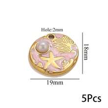 1/5pcs Lot Stainless Steel Charms Oval Dolphin Enamel Fish Charm Jewelry Making Materials For DIY Earring Pendant Supplies Crafts - Yellow Gold - View 7