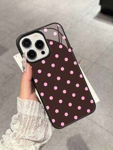 Brown Base Pink Polka Dot Glossy Phone Case Compatible With Apple 11/11 Pro/11 Pro Max, 12/12 Pro/12 Pro Max, 13/13 Pro/13 Pro Max, 14/14 Pro/14 Pro Max, 15/15 Pro/15 Pro Max, 16/16 Pro/16 Pro Max, 17/17 Pro/17 Pro Max And Galaxy S21/S21+/S21 Ultra, Galaxy S22/S22+/S22 Ultra, Galaxy S23/S23+/S23 Ultra, Galaxy S24/S24+/S24 Ultra And Other Popular Models, Featuring A Brown Base Color With Pink Polka Dot Elements, Made Of Glossy Material. - 免費試用 - 查看 1