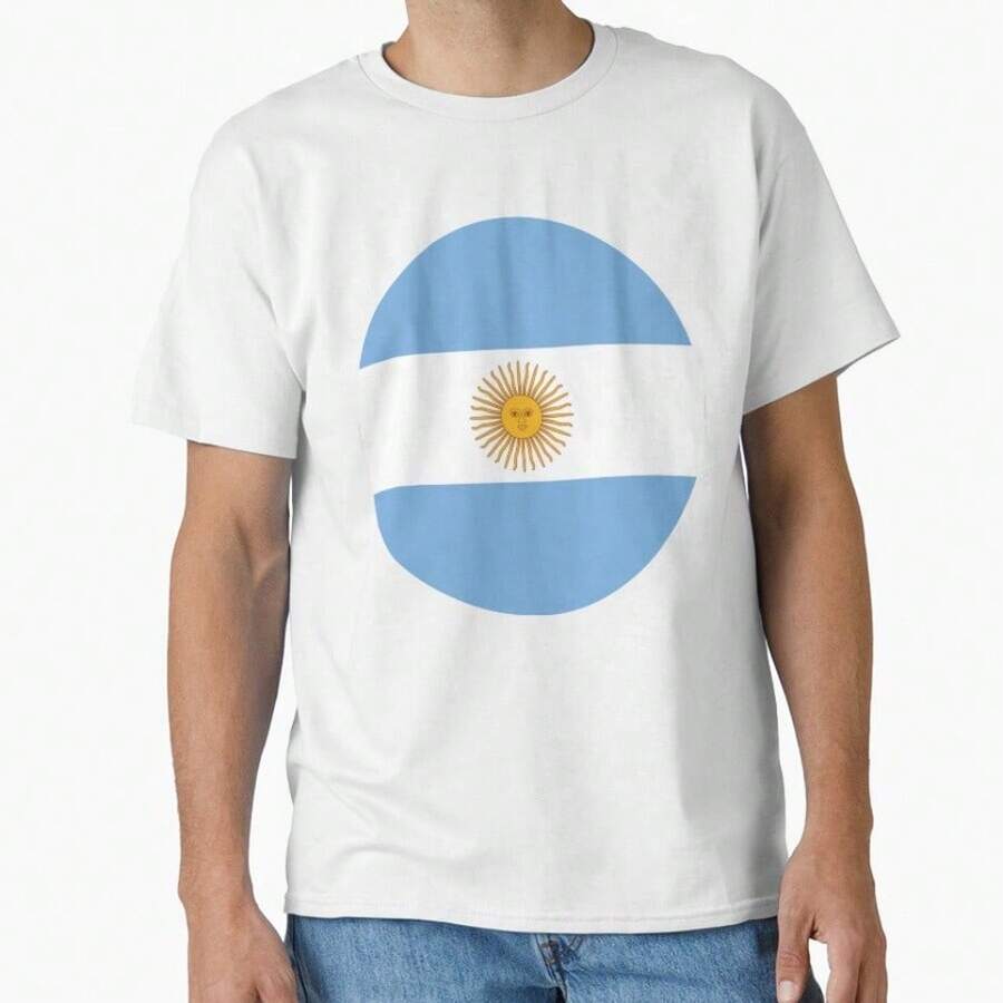 Argentina Flag Classic T-Shirt - White - View 1