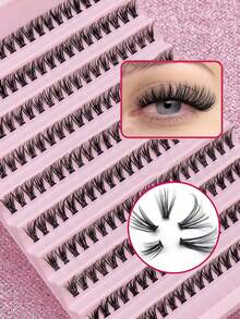 120pcs D Curl 12-16mm DIY Eyelash Extensions, Lightweight Soft Cluster False Eyelashes For Daily Wear, Natural Look Lash Clusters - C - View 6