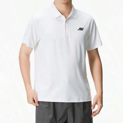 Skechers Men's Breathable Comfortable POLO Shirt, Sports Moisture Wicking Short Sleeve, Outdoor Running T-Shirt P122M053-0019