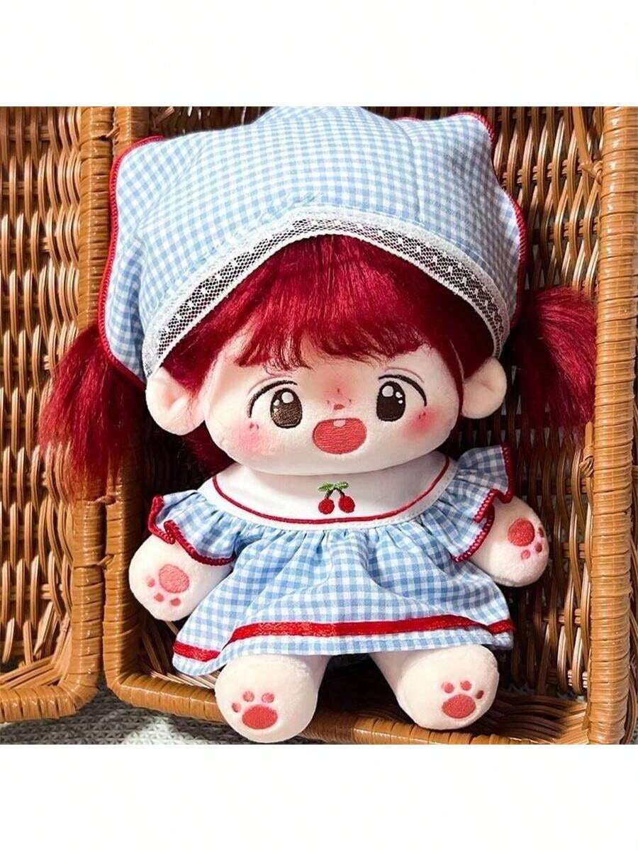 Blue Plaid Skirt Set Suitable For 20cm Doll, Selling Clothes & Jacket Only, Not Including Doll - Blue - View 1