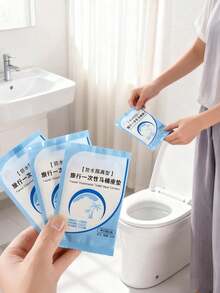 50pcs/Pack Disposable Waterproof Toilet Seat Covers, Suitable For Travel, Public Restrooms, Airplanes, Hotels, Camping And Other Occasions - Multicolor - View 8