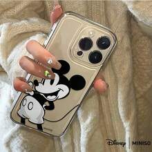 Miniso 迪士尼米奇复古黑白设计手机壳，适用于iPhone 17/17 Pro/17 Pro Max/17 Air/16/15/14/13/12/11/X系列，iPhone 17 Pro Max手机壳，iPhone 17 Pro手机壳，iPhone 17手机壳，圣诞礼物，送给女朋友的好选择 - 無色 - 查看 3