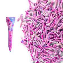 FINGER TEN Tees de golf cortos de madera pintados de colores, paquete de 30 unidades, tees cortos y estilizados de alta visibilidad para hoyos par 3, accesorio de golf duradero para todos los niveles - Morado - Ver 7