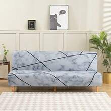 sofás y sofásFunda de futón Estampada elástica para sofá Cama Funda de sofá Cama sin Brazos Protector de Muebles sin Brazos con Parte Inferior elástica para Muebles de Sala de Estar y Dormitorio - 01 - Ver 4