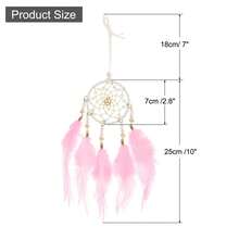 2 Pcs Dream Catchers, Small Handmade Feather Dreamcatcher Supplies Car Charm With Crystal Beads Wall Hanging Decor For Home Car Decoration Ornament Women Friend Gift(White + Pink) - Butterfly - View 2