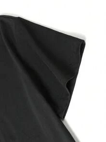 Tween Boy Casual Graphic Print Crew Neck Short Sleeve T-Shirt, Summer Top - Black - View 9