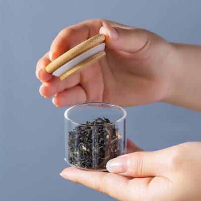 Portable Tea Canister, Mini Sealed Glass Jar For Travel, Small Size Tea Storage Container