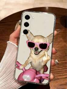 1pc Minimalist & Fashionable Funny Dog Pattern Soft TPU Protective Case, Anti-Fall Anti-Scratch Anti-Fingerprint, Camera Lens Protection Compatible With Apple, Nothing, Pixel, - Multicolor - View 1
