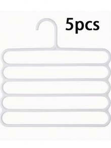 5pcs Multi-Functional Scarf Rack; 5-Tier Plastic Clothes & Pants Storage Rack; Non-Slip Scarf Holder; Scarf Organizer; Scarf Hanger - Multicolor - View 11