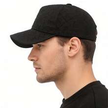 1pc Solid Color Luxury Rhinestone Letter Baseball Cap, Sparkling Texture, Suitable For Casual, Outdoor Sun Protection, Made Of Polyester Fiber, Suitable For All Seasons, Holiday Gift,Summer,Beach - Black - View 4