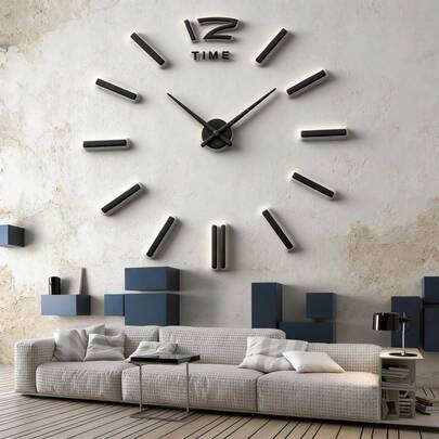 Reloj de pared grande de 16"/36"/47" de diseño moderno, reloj de cuarzo 3D/2D DIY, pegatina de espejo acrílico para decoración del hogar, sala de estar, oficina, regalo