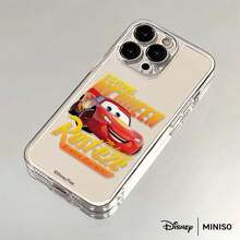 Miniso Disney Cars Lightning McQueen Rust-Eze Bumper Ointment Design Phone Case Suitable For IPhone 17/17 Pro/17 Pro Max/17 Air/16/15/14/13/12/11/X Series Iphone 17 Pro Max Case Iphone 17 Pro Case Iphone 17 Case Stocking Stuffers The Girlfriend - Clear - View 2