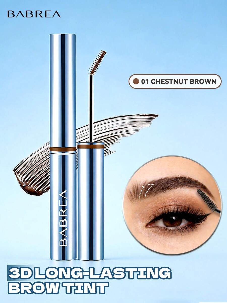 babrea 睫毛眉毛染色套装，专业速效染色套装，易于使用，效果自然，适合初学者和美发沙龙的DIY眉毛睫毛染色入门套装 - 01栗棕色 - 查看 1