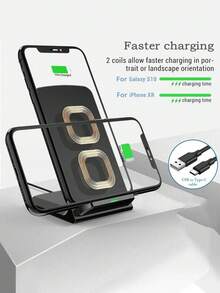 15W无线充电器，支持快速充电+手机支架双功能，兼容 16/15/14/13/12及其他智能手机品牌，快速充电底座（快速充电功能需要5V2A或更高功率的适配器） - 彩色 - 查看 5