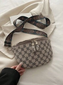 Plaid Crossbody Bag For Women, New Arrival Fashionable Ins-Style Chest Bag - Khaki - View 6
