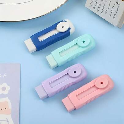 1 Piece Macaron-Style Retractable Eraser - Available In Multiple Colors, Suitable Art And Office Use