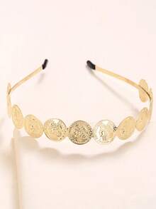 1pc Luxury Gold-Plated Arabic Women's Hair Accessory, Turkish Coin Shaped, Bridal Wedding Party Headpiece, Headband, Hair Hoop, Holiday Gift - Style 2 - View 8