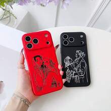 Customized Line Drawing Phone Case For IPhone 17, 16, 15, 14, 13, 12, 11 Pro Max And Plus Series, Anti-Fall And Wear-Resistant, UV Printing Handwritten Brush Stroke Style, Great Birthday Gift - White - View 5